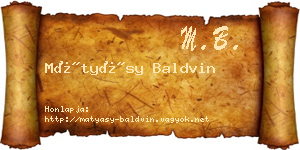 Mátyásy Baldvin névjegykártya